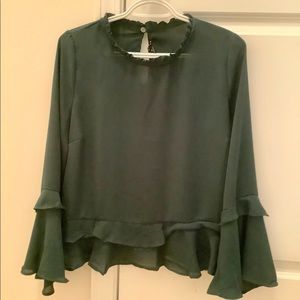 Haute Monde Size M Green Blouse